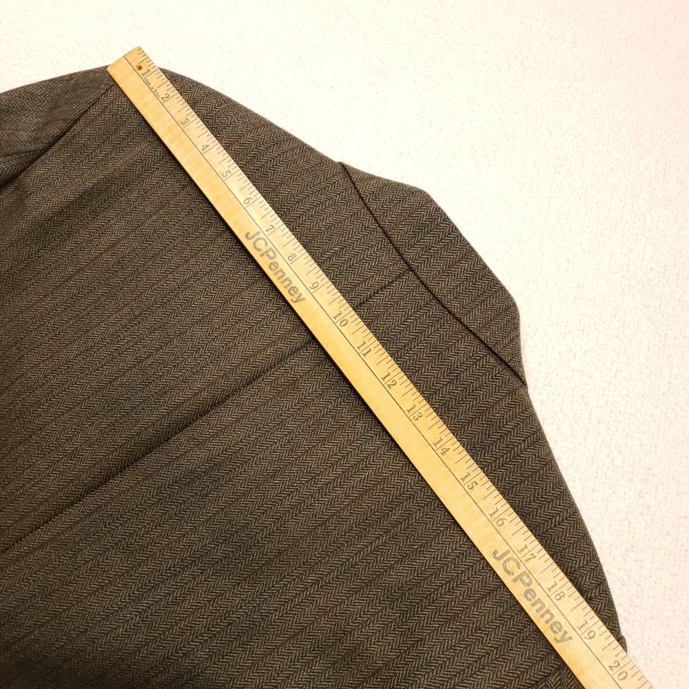 Lauren Ralph Lauren Sport Coat Mens 40S Brown Wool Herringbone Pinstripe Blazer - Picture 12 of 14